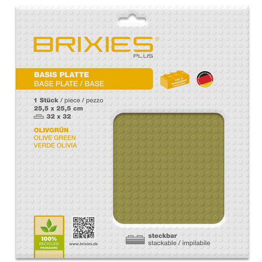 BRIXIES Plus 基礎プレート オリーブグリーン 32 x 32 ポッチ