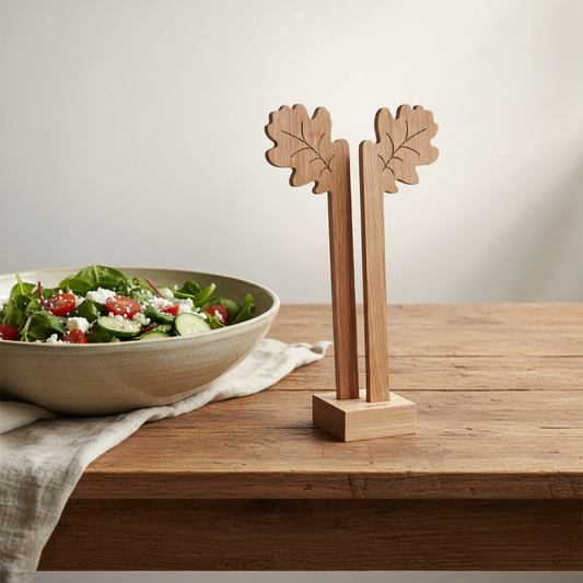 Servidores de salada - Folhas de carvalho