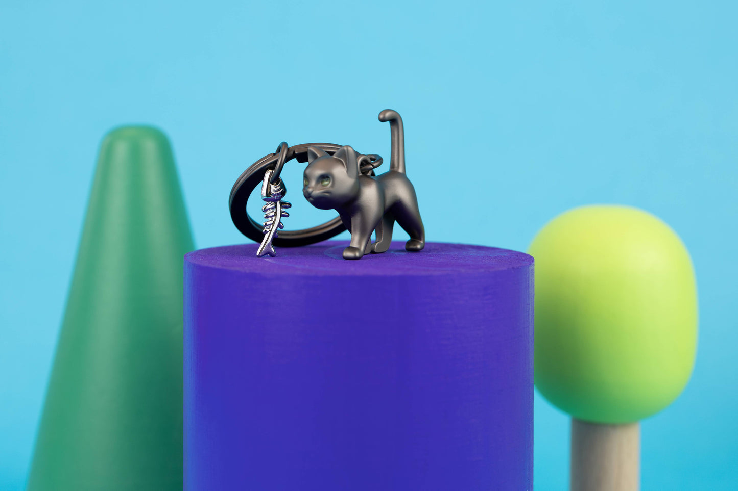 Porte-clés Chat noir Yeux phosphorescents