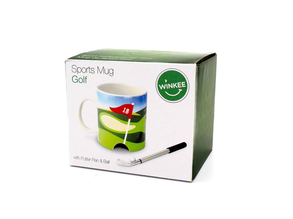 Golf Mug with Club and Ballpoint Pen