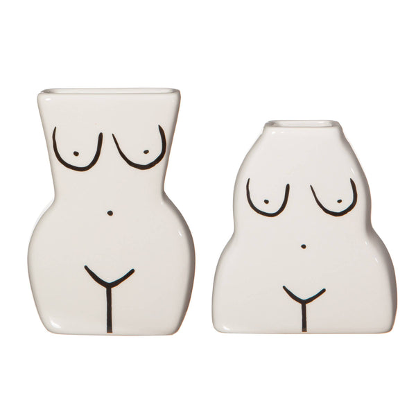 Paquete de 2 jarrones para el cuerpo femenino