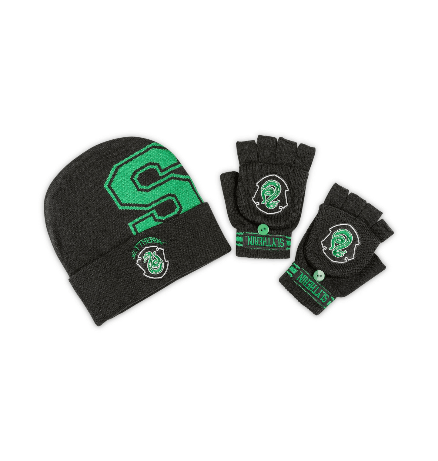 Set bonnet et moufles adulte Harry Potter Serpentard
