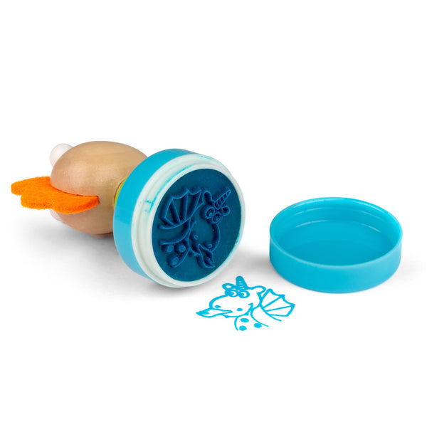 WOODEN UNICORN AND DRAGON INK STAMPERS - TESCO