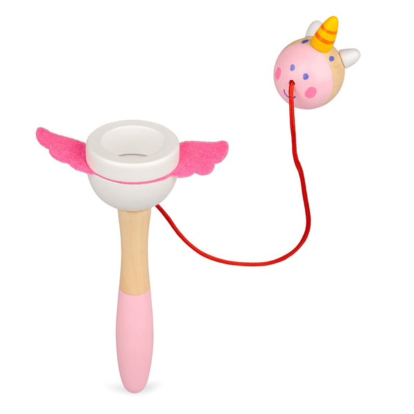 WOODEN UNICORN AND DRAGON CUP AND BALL - TESCO