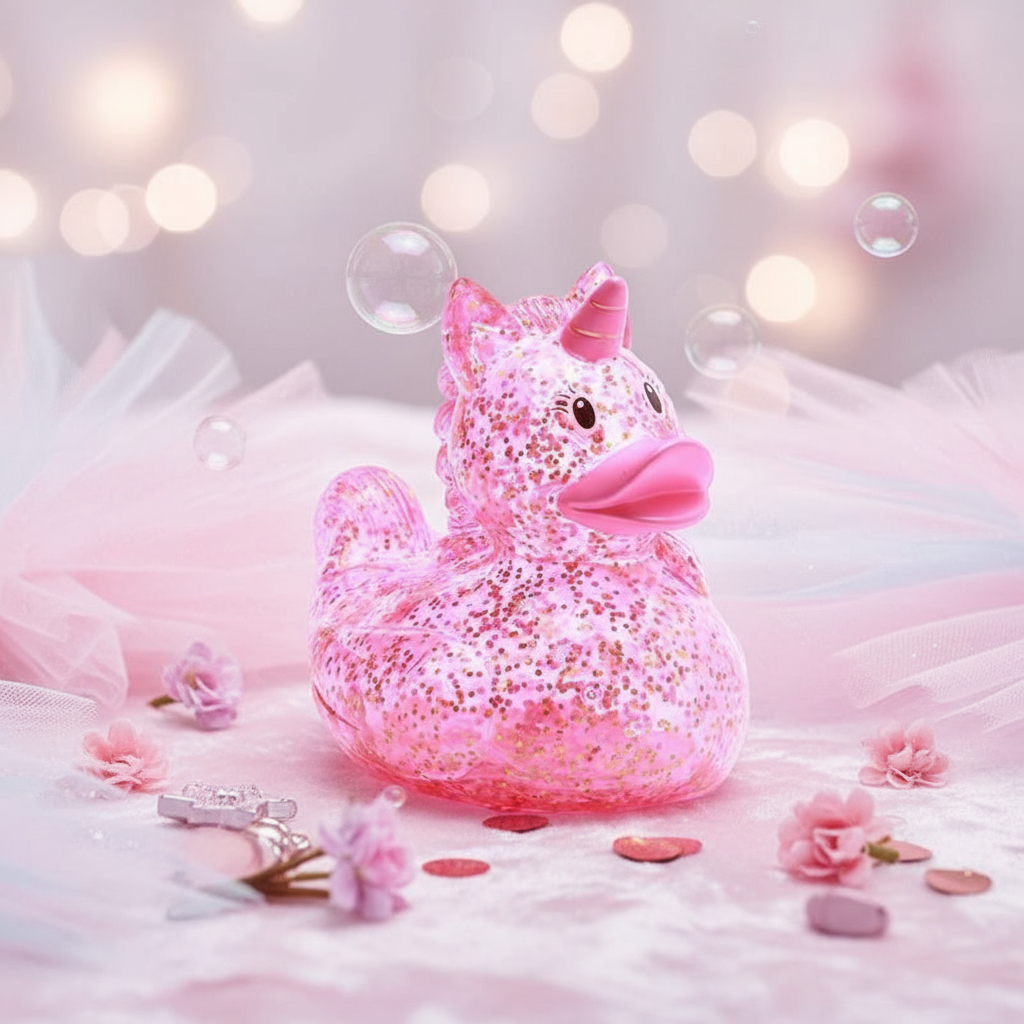 Glittery Pink Unicorn Duck