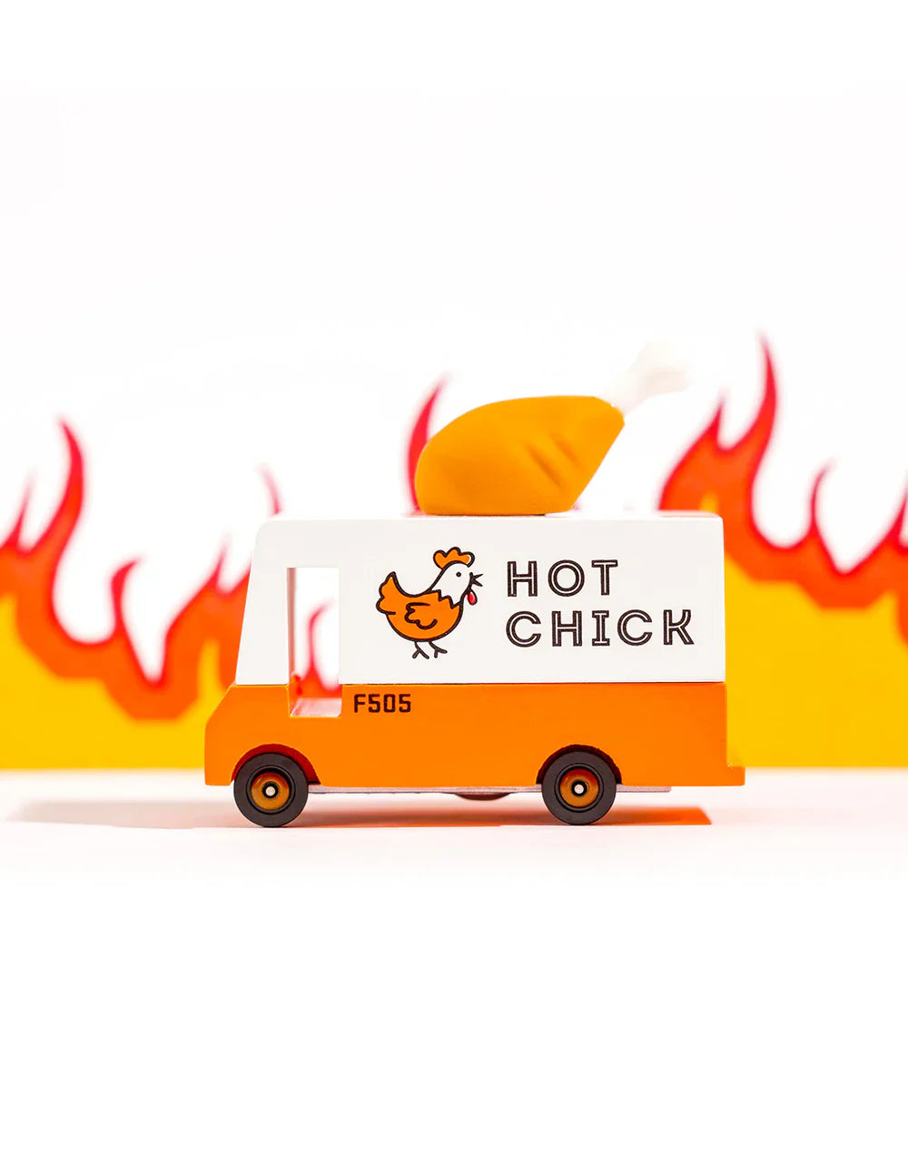 Camioneta de madera Candycar World - Camioneta de pollo frito / Hot Chick