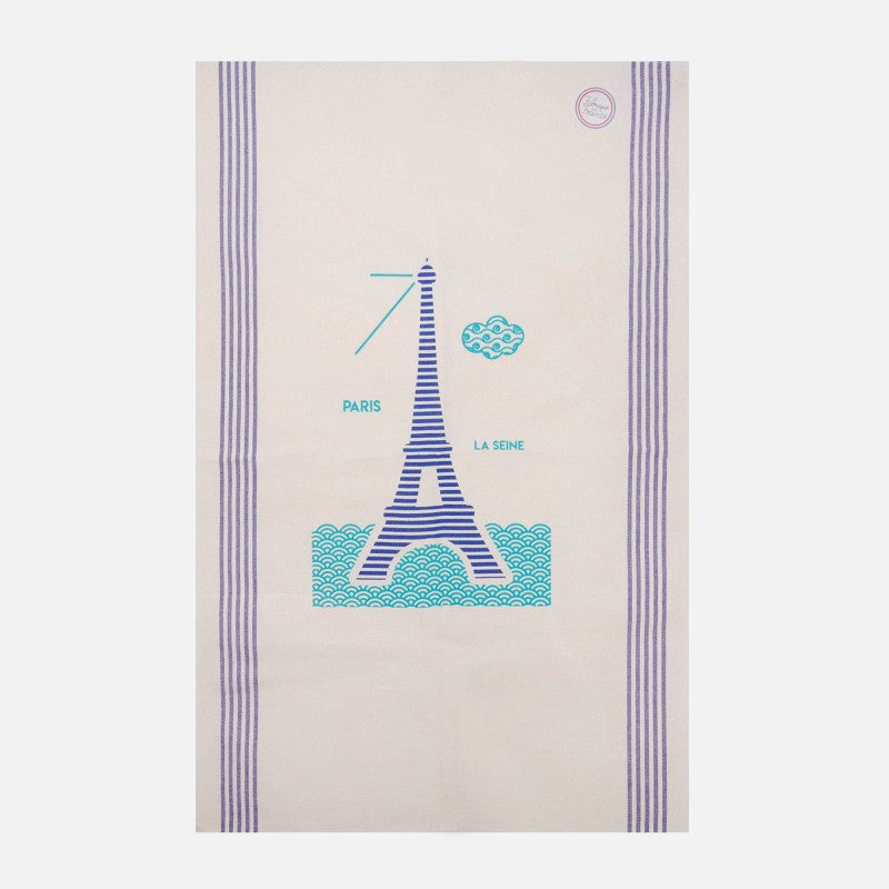 Tea towel The Seine in Paris Turquoise