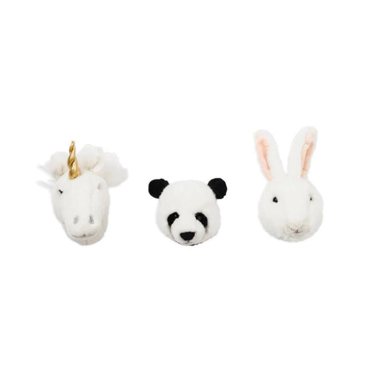 Mini Décoration Murale Peluche Têtes d'Animaux : Coffret