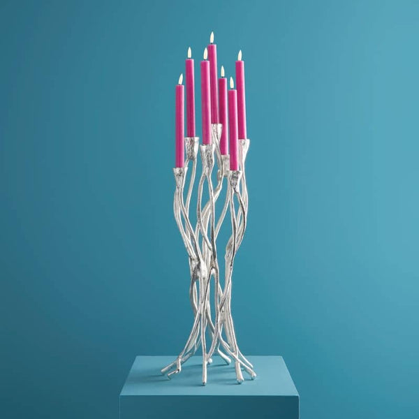 Candeliere Roots Argento, Alluminio, 25 x 22 x 63,5 cm