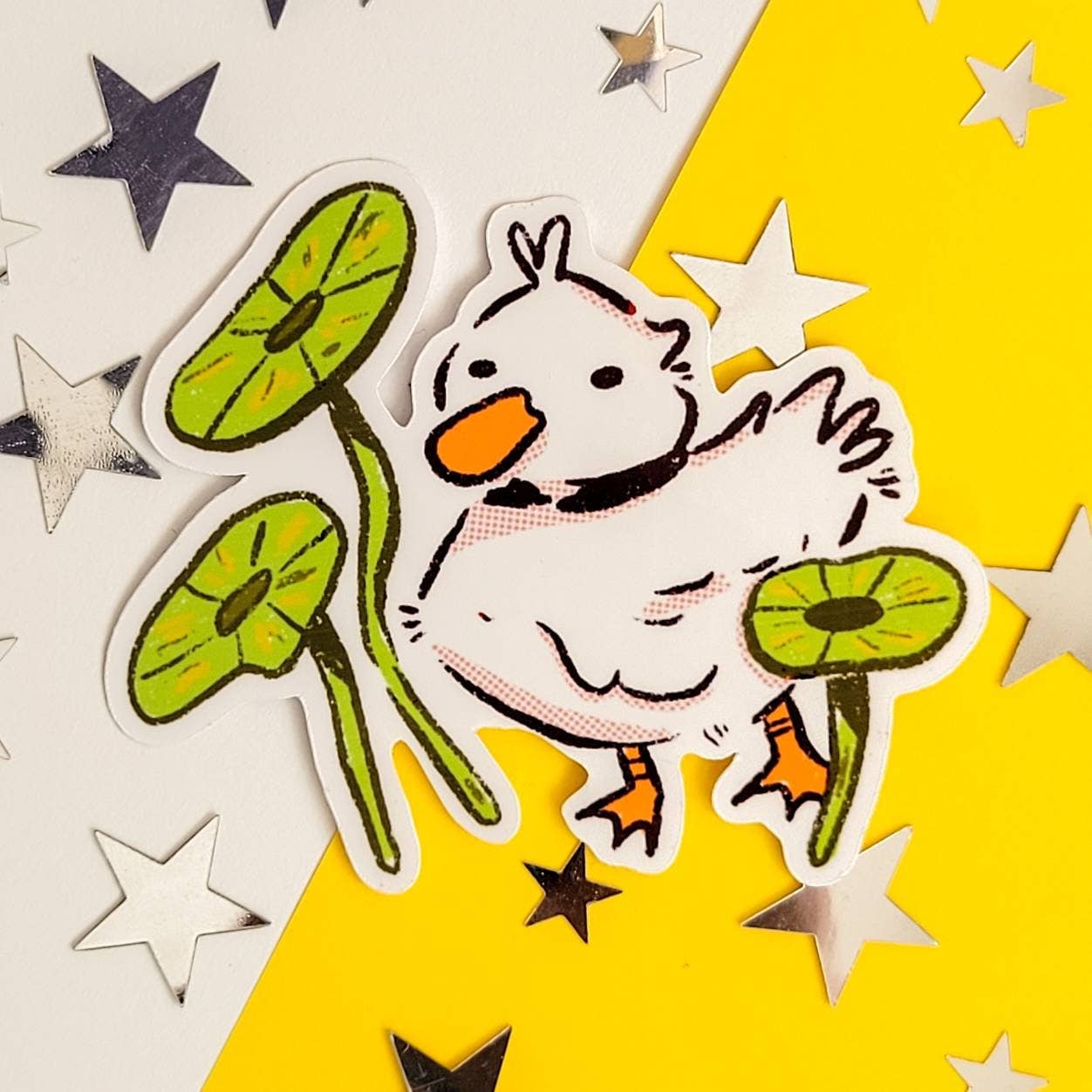 Duck with plants sticker