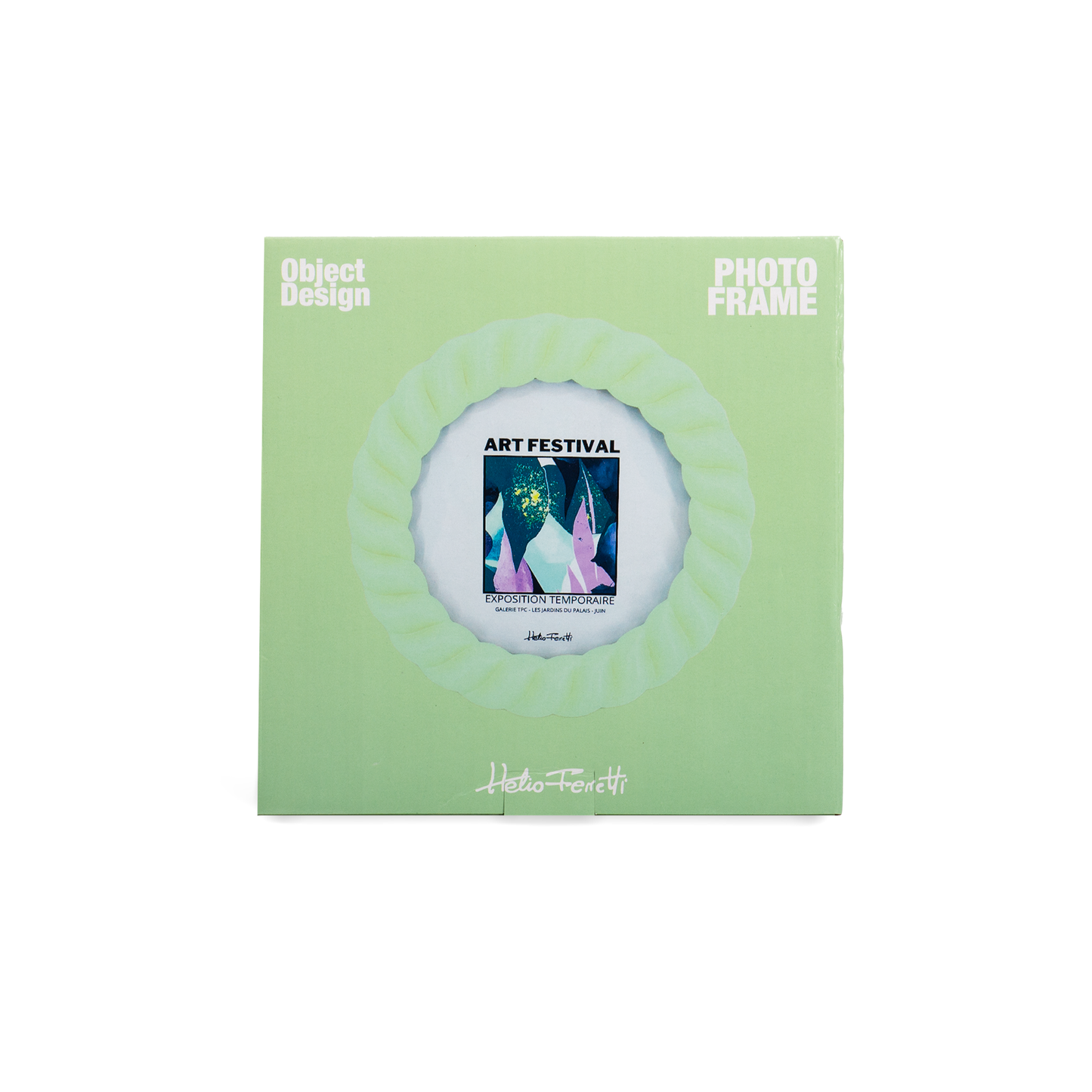 Cadre Photo Ovale Tressé Peint à la Main Helio Ferretti Vue 4