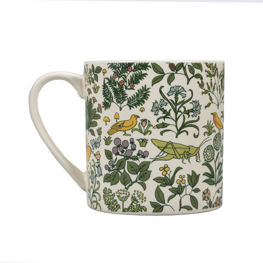 Tazza in ceramica Voysey Giardino botanico Fauna selvatica Crema