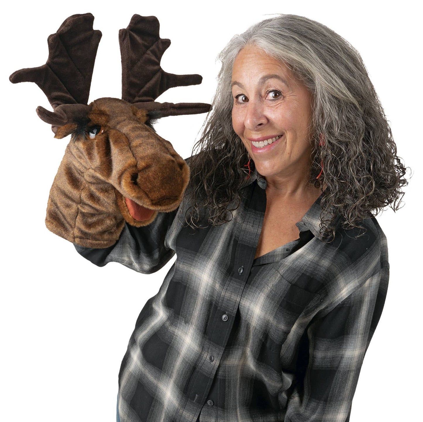 Marionnette à main Moose for the Puppet Stage/Moose Stage Puppet 3201 Folkmanis réaliste