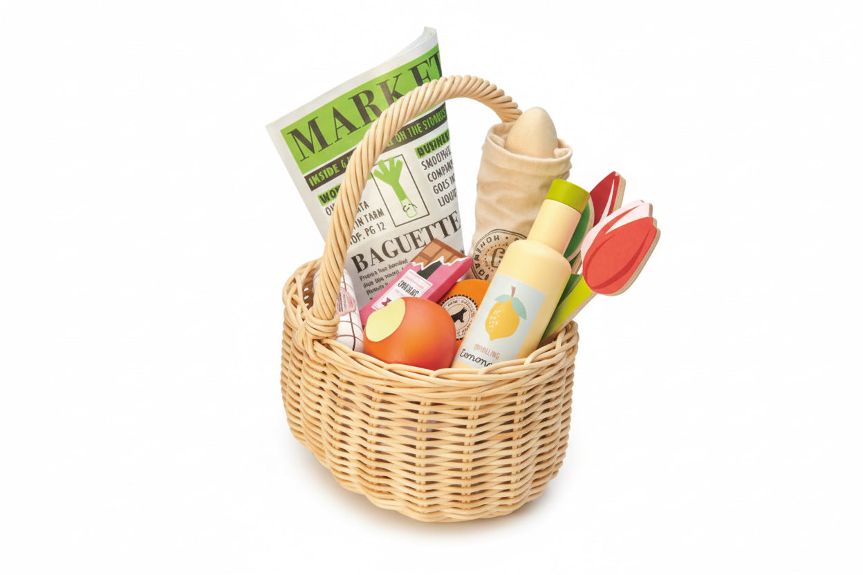 Tender Leaf Jour du Marché: PANIER JOUR DE MARCHÉ 20x17,5x19,5cm, en bois, en boîte 19,4x17,2x20,7cm, 3+