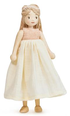 Tender Leaf Meubles de Poupées: POUPÉE MULBERRY / FERNE 25cm, elle peut se tenir debout toute seule et a des bras et des jambes qui tournent, en bois d'hévéa, en boît, 3+