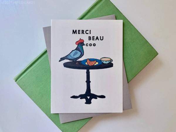 Carte de remerciement « Merci Beau Coo »