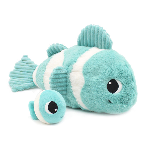 Peluche poisson-clown Bigou maman et son bébé bleu aqua – Les Ptipotos