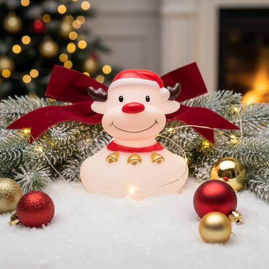 Pato reno blanco de Navidad