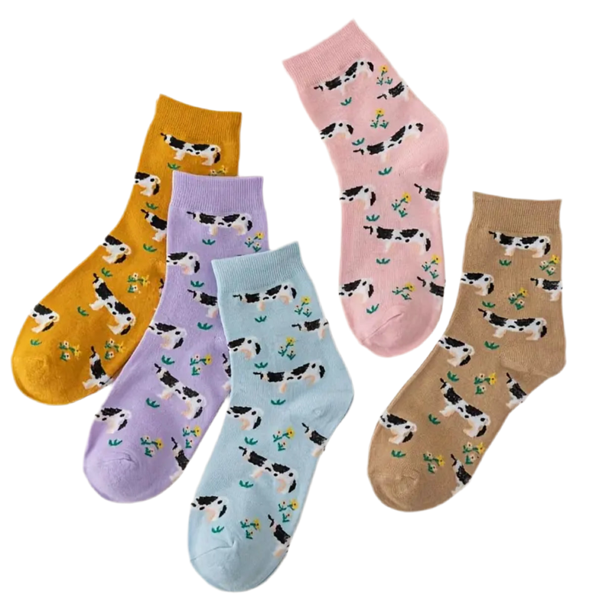 Chaussettes Vaches & Fleurs Pastel