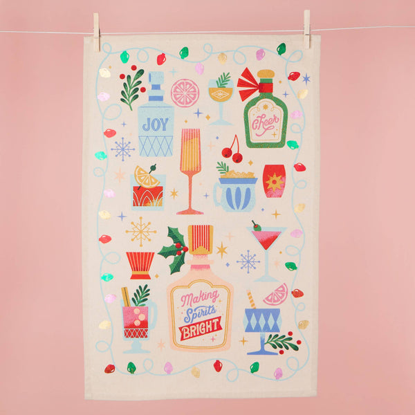 Paño de cocina decorativo navideño Spirits Bright