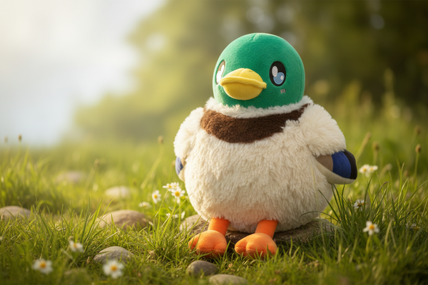 Mini pato de peluche aplastable