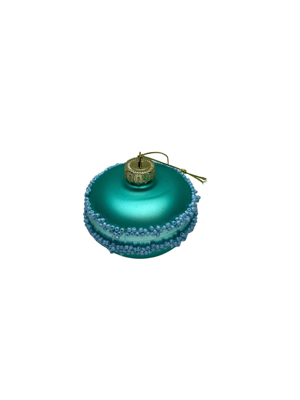 Blauwe Macaron Kerstbal