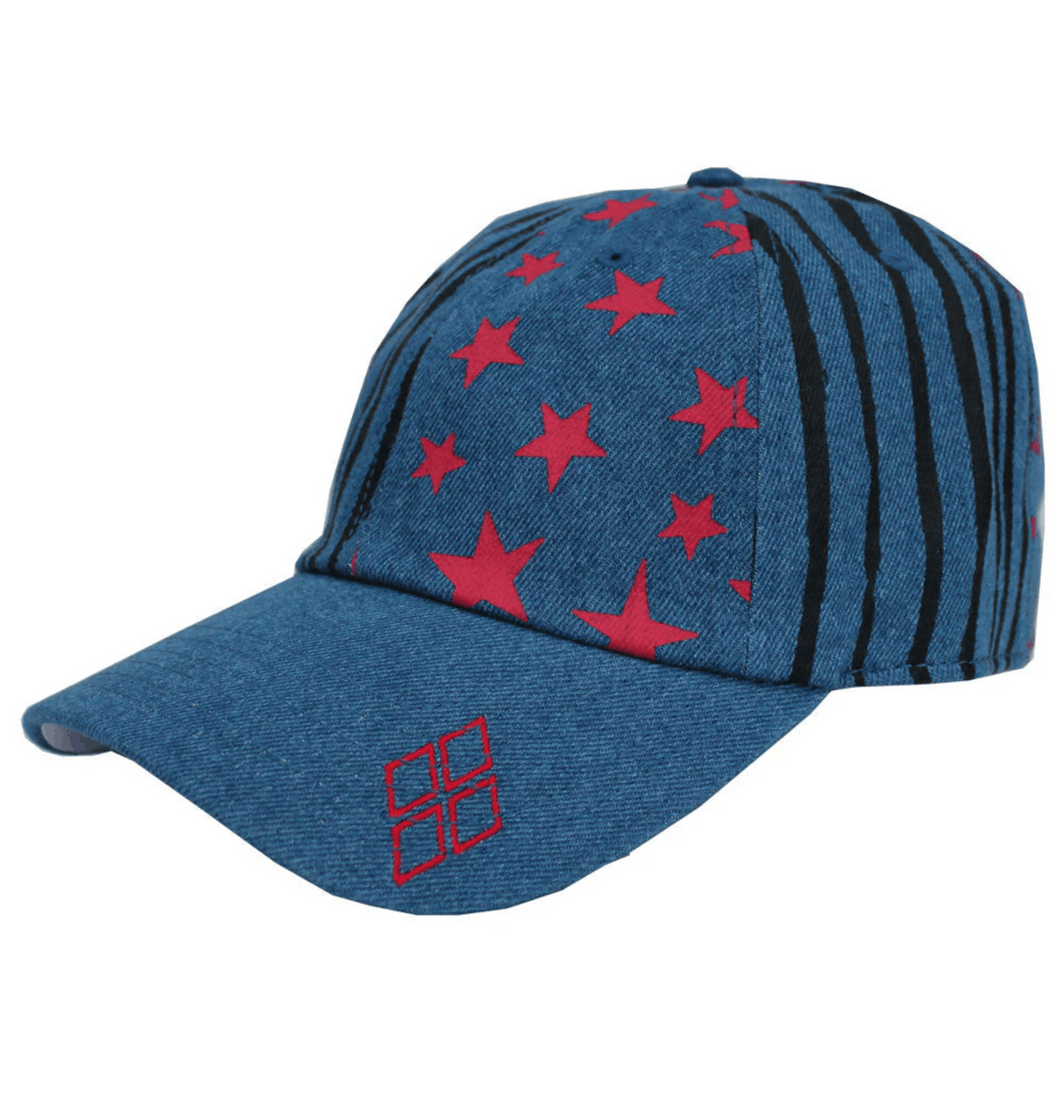 Casquette réglable Harley Quinn en denim délavé