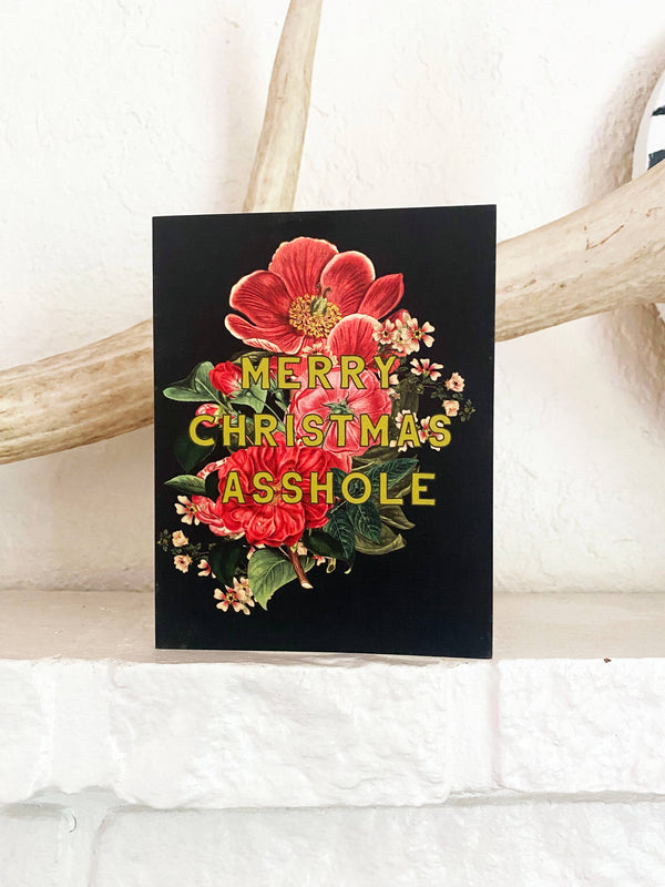 Doos met 10 "Merry Christmas Asshole"-kaarten