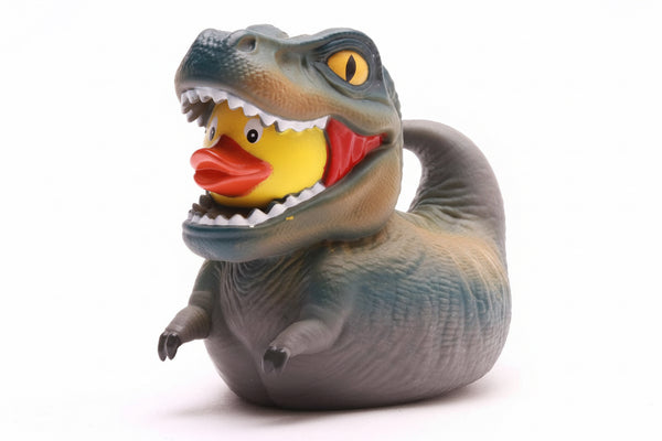 Dinosaurio gris pato T-Rex