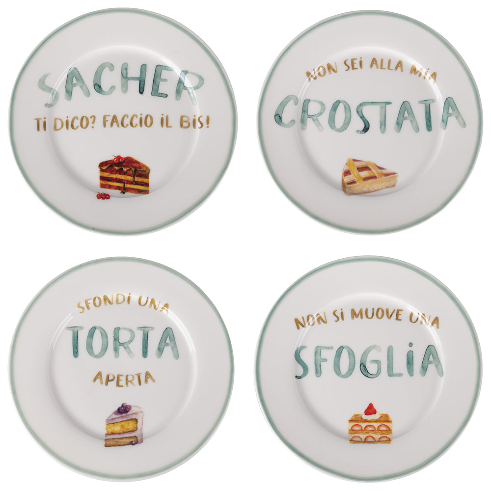 LE TRAVISATE 4 ASS. DESSERT PLATE B - 5901845