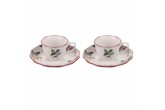 VINTAGE XMAS CUP AND SAUCER - 5919064