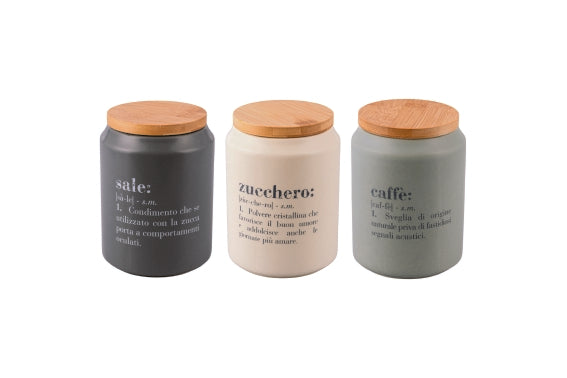 VICTIONARY SET 3 JARS 1.1L W/LID BAMBOO - 5923438