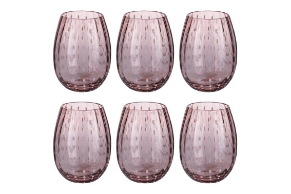 SHIRAZ ウォーターグラス 525ml 6個セット ピンク - 5925121