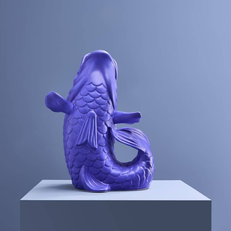 Sculpture/Vase Blubb, Grès bleu mat, 35 x 30 x 44 cm