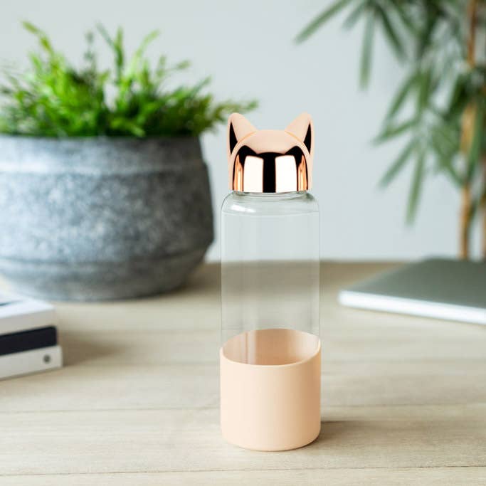 Bottiglia, Gatto, 350 ml, rosa, borosilicato