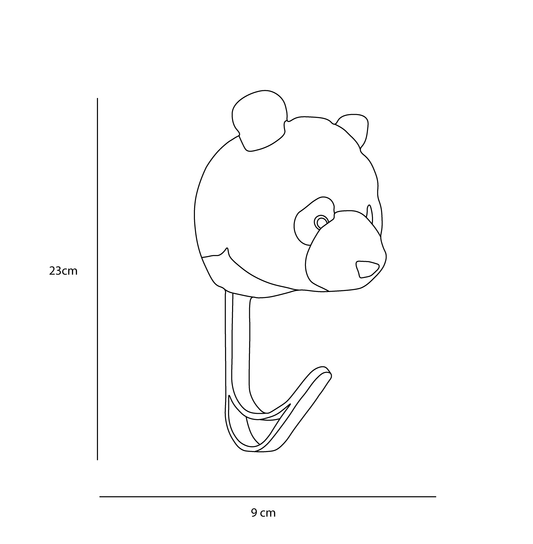 Cabide de bambu em forma de panda