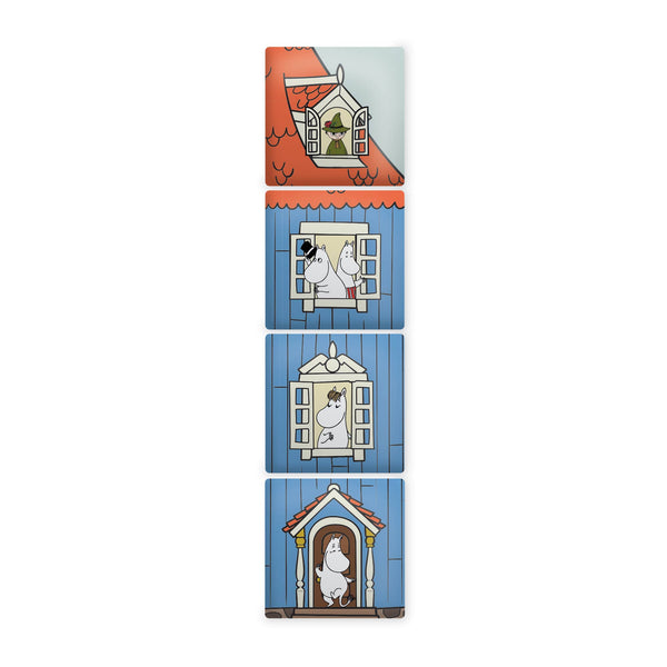 Juego de 4 posavasos de cerámica en una caja - Moomin (Casa)