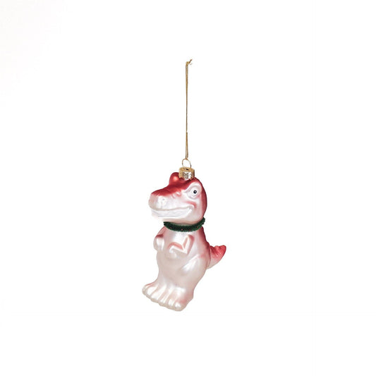 Bola navideña de dinosaurio blanco