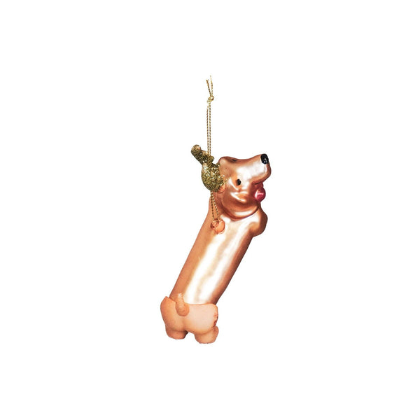 Kerstbal met teckelmotief