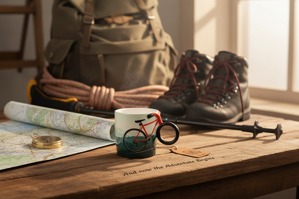 MTB mug “And now the Adventure Begins”