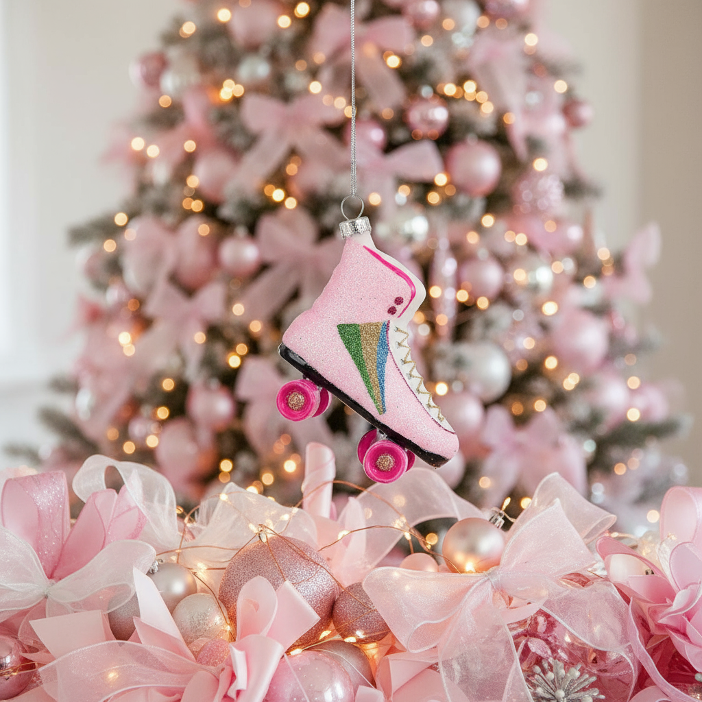 Bola navideña de patinaje sobre ruedas