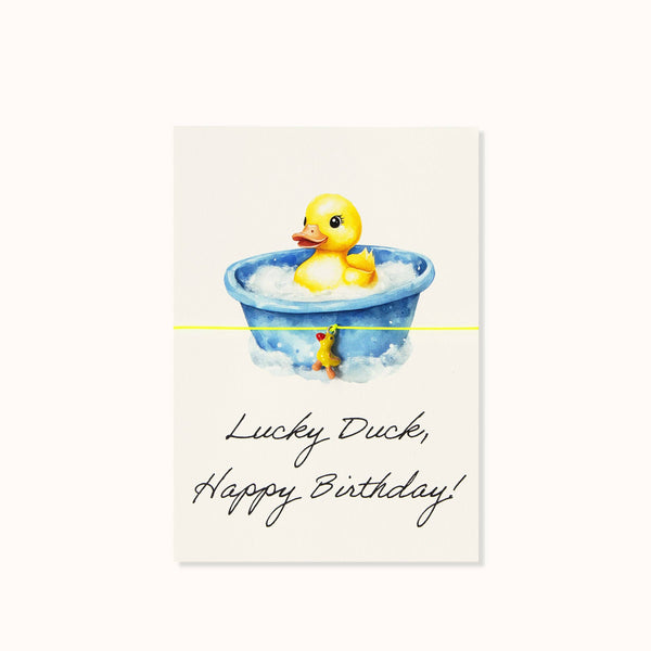 Biglietto con braccialetto Lucky Duck, buon compleanno!