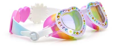 Bling2o LUNETTES DE NATATION: DAISY - Bouquet Joyeux, multicolore, silicone, sangle réglable, Protection UV à 100 %, anti-buée, en boîte de rangement transparente, 6+