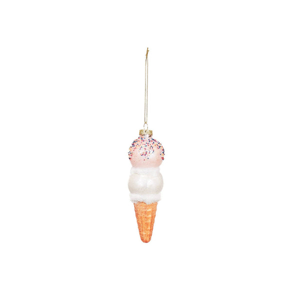 Weihnachtskugel Vanille-Erdbeer-Eiswaffel
