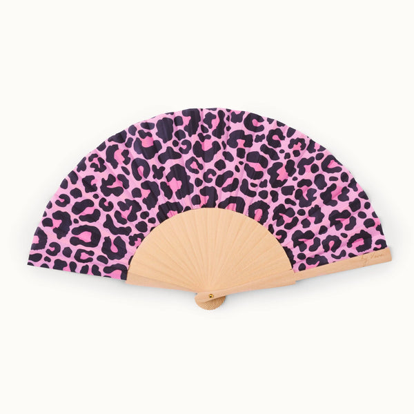Abanico de leopardo rosa
