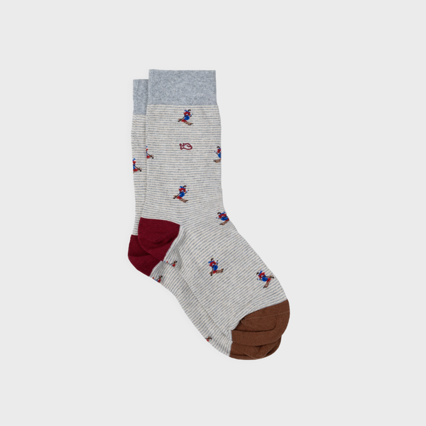 Calcetines de algodón peinado con estampado de pista roja