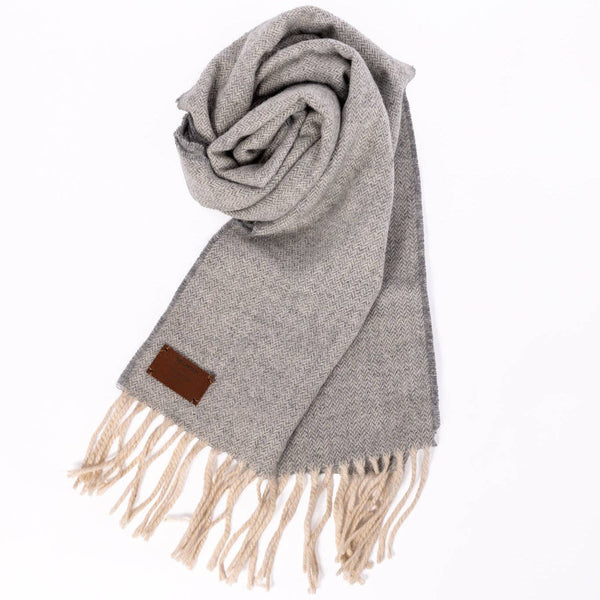Bufanda de lana gris