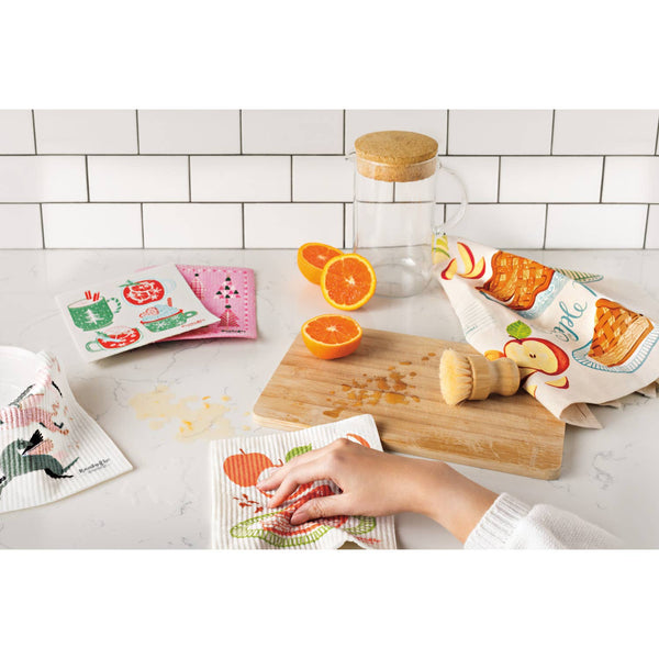 Juego de 2 paños de cocina con diseño de tarta de manzana