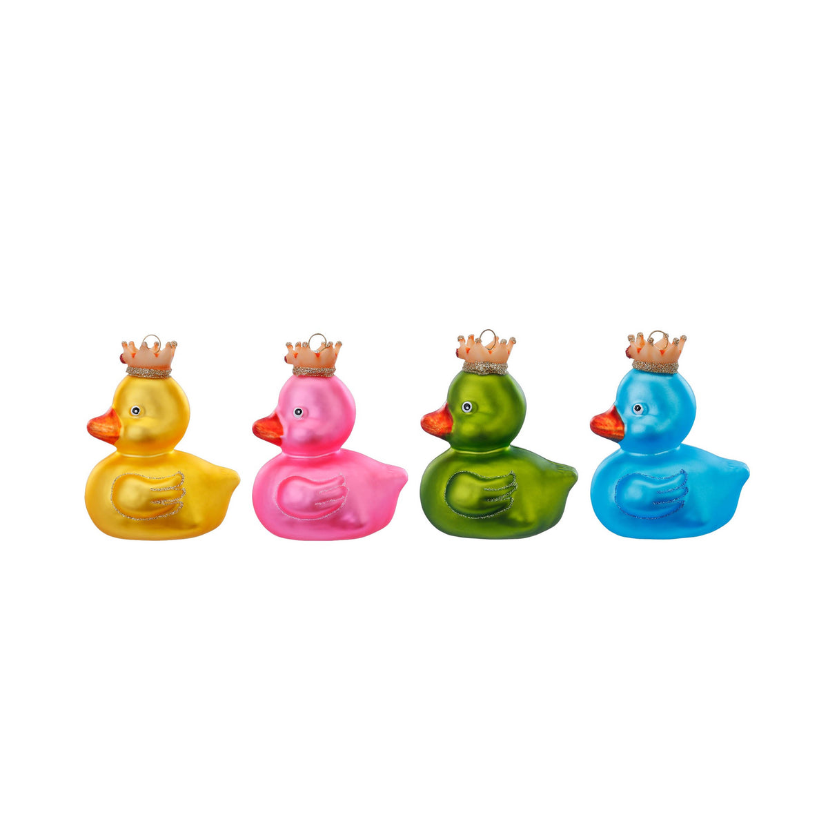 Boule de Noël canard en de bain royal, verre, 9,5 cm – Holly & Jolly