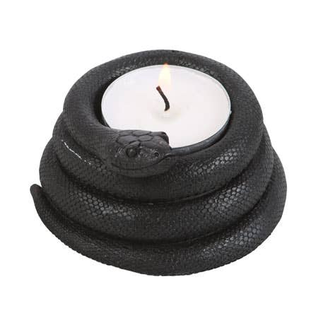 Portavelas gótico con forma de serpiente para velas de té